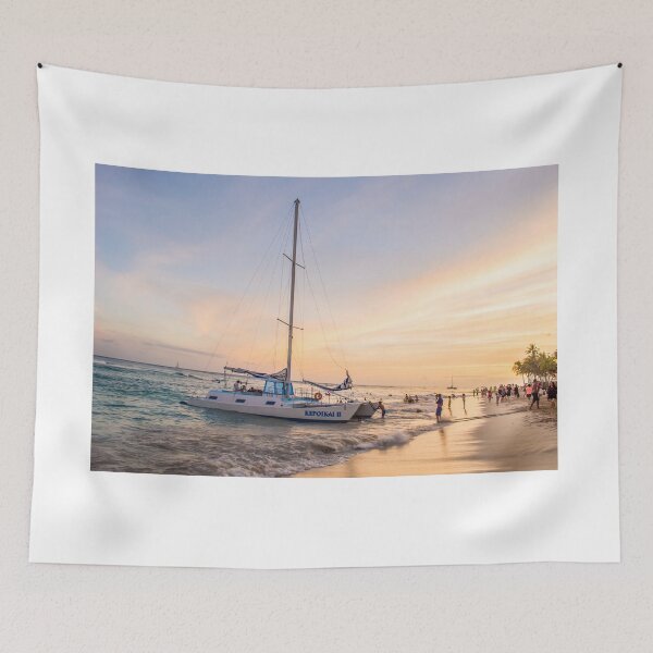 Item preview, Hawaii Sunset on beach with boat designed and sold by emmacturner.