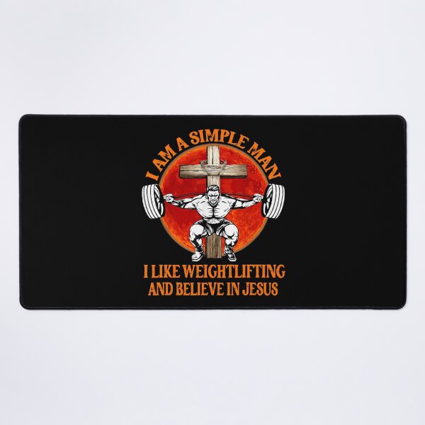 Item preview, Funny I Am Simple Man I Like Weightlifting And Believe In Jesus Christian designed and sold by GeorgiHeyward.