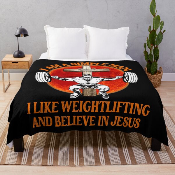 Item preview, Funny I Am Simple Man I Like Weightlifting And Believe In Jesus Christian designed and sold by GeorgiHeyward.