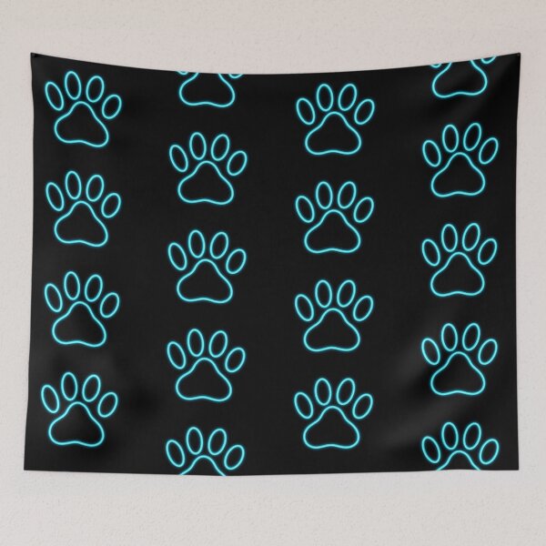 Item preview, Blue Neon Dog Paw or Cat Paw designed and sold by luckymooninc.