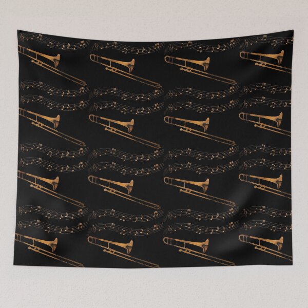 Item preview, Trombone with notes designed and sold by piesdesignart.