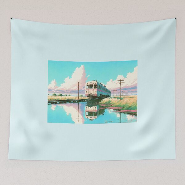 Item preview, Retro Anime Style Old Japanese Train designed and sold by KaPrints.