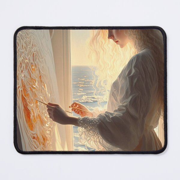 Item preview, Elf woman painting a picture by the sea designed and sold by osssoconcept.