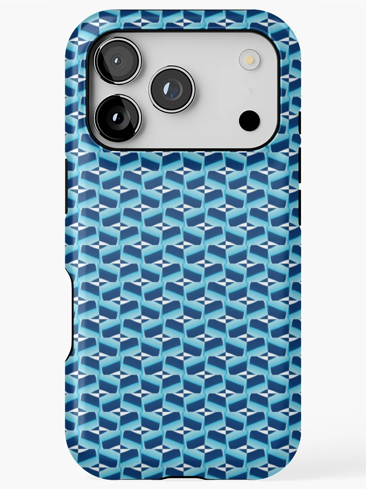 Thumbnail 1 of 4, iPhone Case, 3d multi blue pattern designed and sold by Work of art Shop.