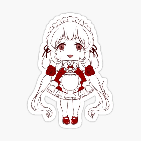 Chibi Kawaii Maid Sticker