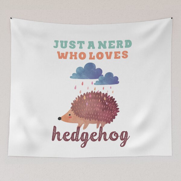 Item preview, Just a nerd who loves hedgehog cute lettering with hedgehog designed and sold by vishalraifx.