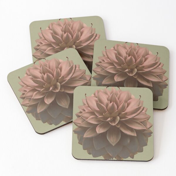 Item preview, Pink dahlia flower on green background designed and sold by EasyElegance.