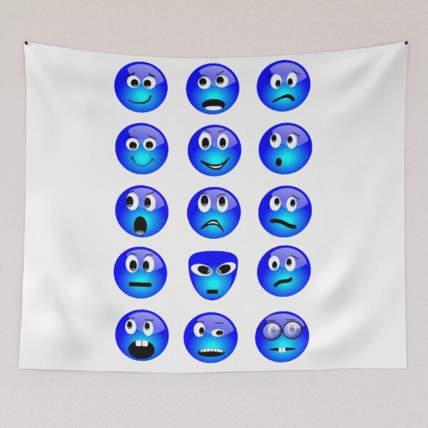 Item preview, Blue emoticons funny smilies designed and sold by Quality-goods.