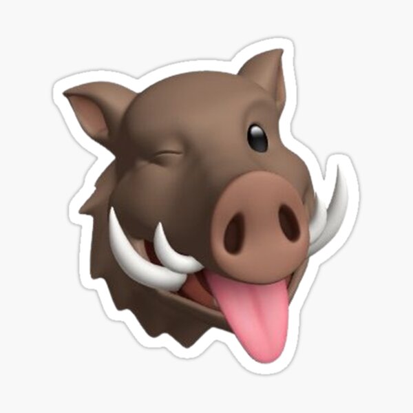 "Boar Head teasing sticker" Sticker for Sale by pixelspunk Redbubble