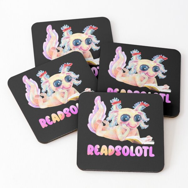 Item preview, Readsolotl Girl Kawaii Anime Axolotl Reading Book Watercolor designed and sold by hadkhanong.