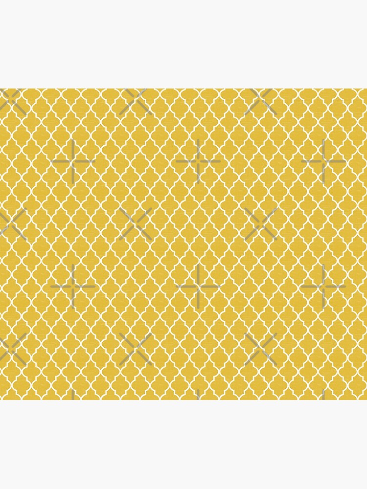 Dark Sulphur yellow white quatrefoil by coverinlove