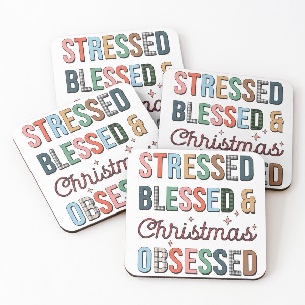 Item preview, Stressed Blessed & Christmas Obsessed designed and sold by aiartoday.