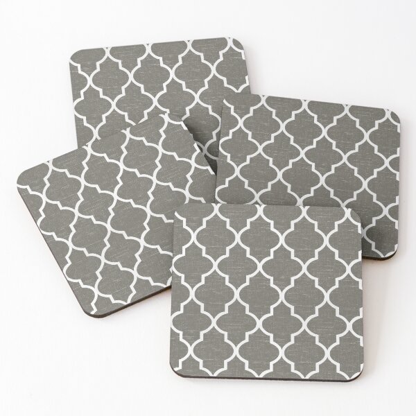 Item preview, Earthy Kalamata green white quatrefoil designed and sold by coverinlove.