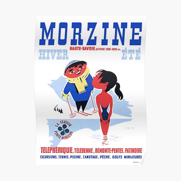 1960 Morzine France Resort Travel Poster Poster