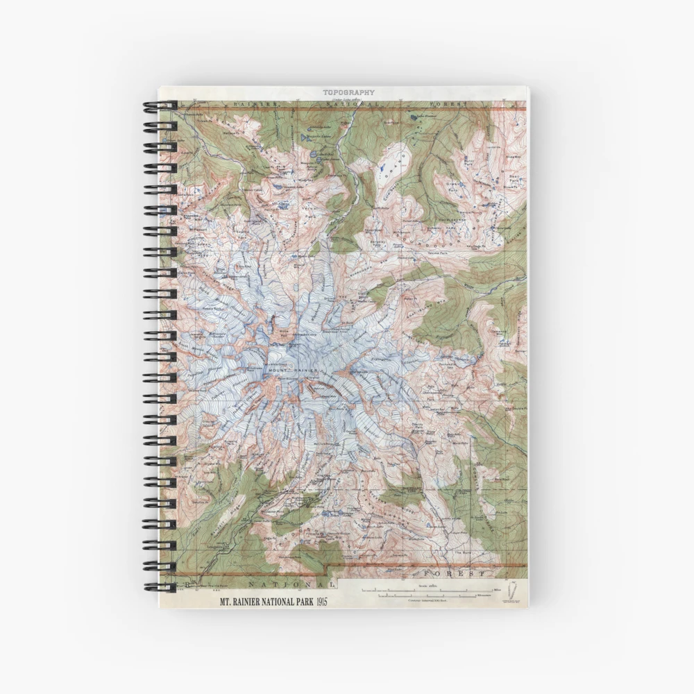 Mount Rainier, WA (1971) deals Topo Map Shower Curtain / Made to Order