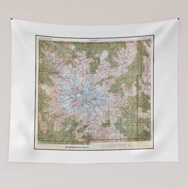 Item preview, Vintage Mt. Rainier TOPO Map 1915 designed and sold by Daniel Hagerman.