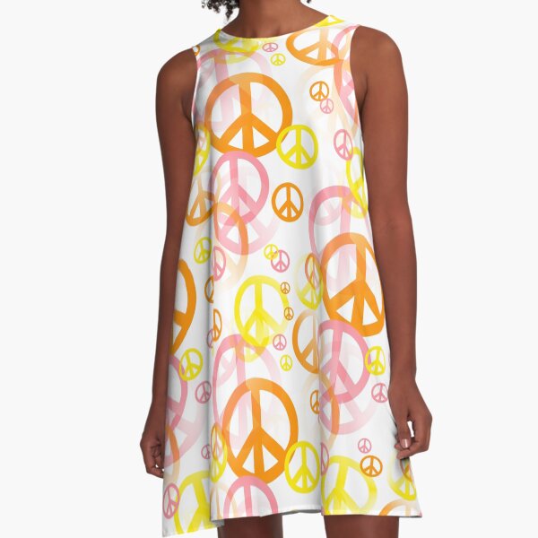 Item preview, 1960's Retro Peace Signs in Orange, Pink and Yellow designed and sold by MellowCat.