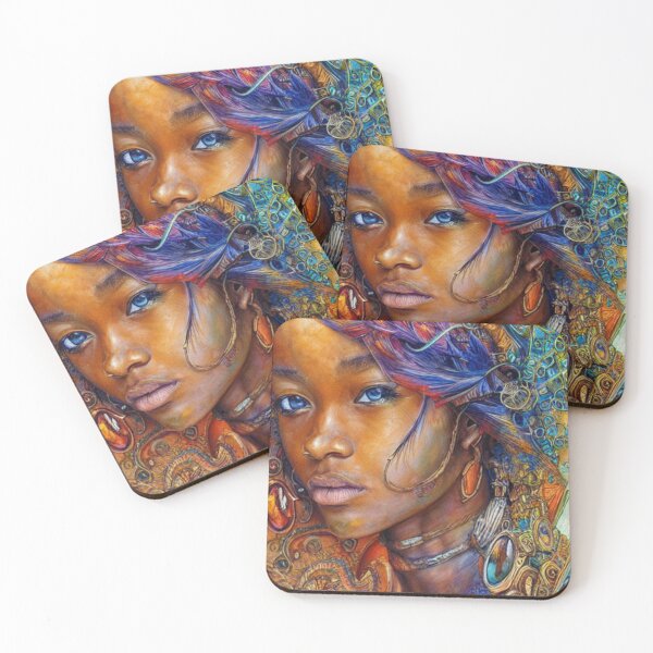 Item preview, Beautiful Innocent African Tribal Women painting designed and sold by Huesoffun.