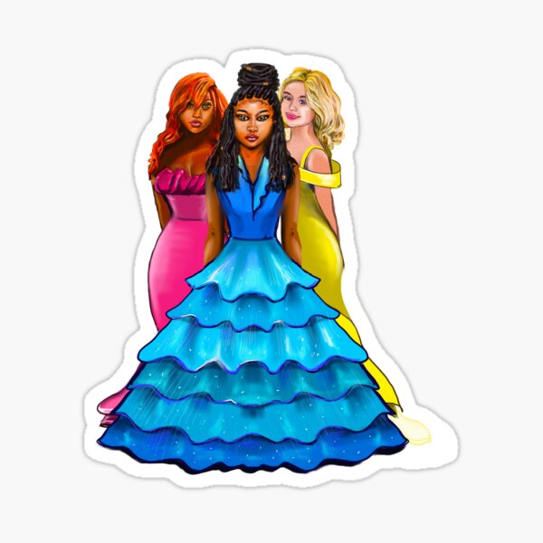 The best Gifts for black girls 2022 Three princesses ! beautiful black and  white girl princesses Sticker for Sale by Artonmytee