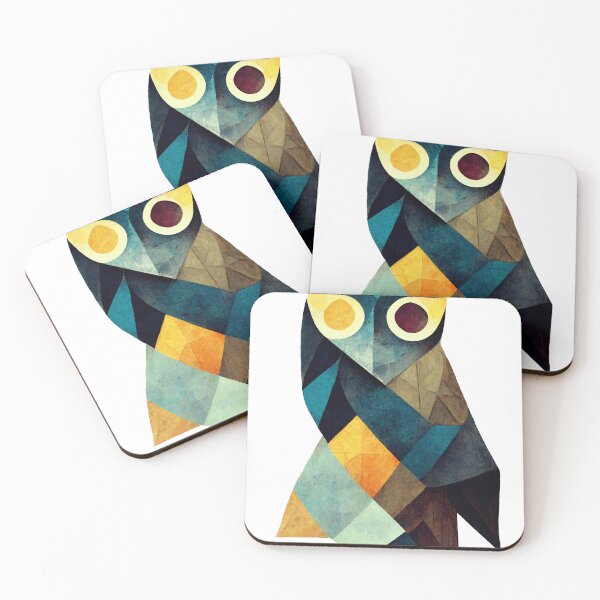 Item preview, Owl made out of geometric nature textures, abstract art designed and sold by Rogervdb.