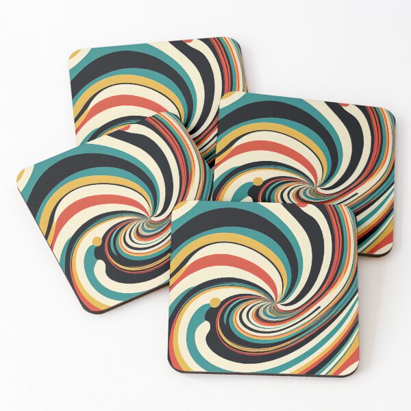 Item preview, "Everleigh" - Liquid Swirl Contemporary Abstract Pattern in Orange, Yellow, Black, Navy, Blue, Brown, Cream, Gold, Red designed and sold by HiArtify ❤️.
