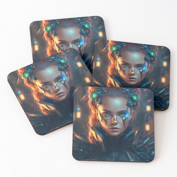 Item preview, Cyberpunk Female with Green Augments designed and sold by AICreateWorlds.