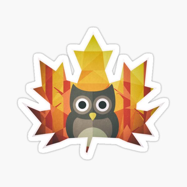 Polygon Owl Leaf Sticker