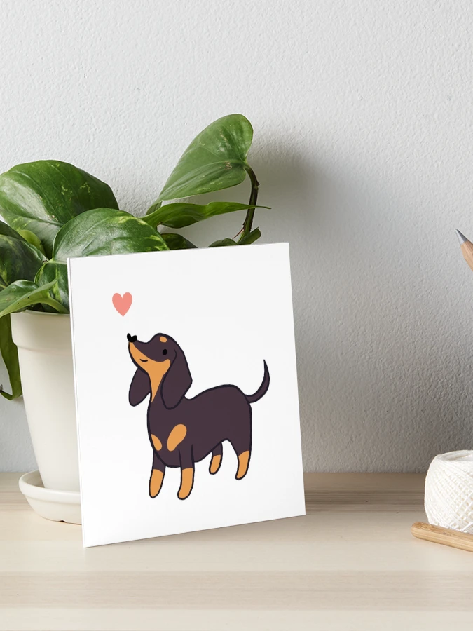 Cute dachshund dog cartoon sausage dog Art Board Print for