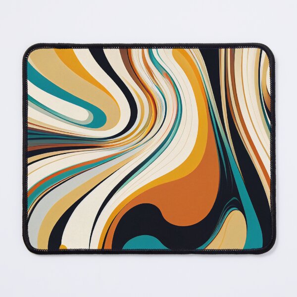 Item preview, "Clara" - Liquid Swirl Contemporary Abstract Pattern in Orange, Yellow, Black, Navy, Blue, Green, Brown, Cream, Gold, Red designed and sold by HiArtify ❤️.