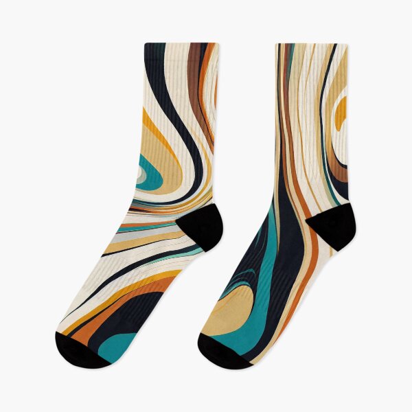 Item preview, "Clara" - Liquid Swirl Contemporary Abstract Pattern in Orange, Yellow, Black, Navy, Blue, Green, Brown, Cream, Gold, Red designed and sold by HiArtify ❤️.