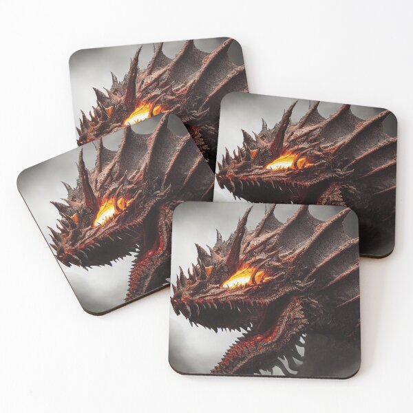 Aperçu de l'œuvre Dragon zombie rouge féroce couvert de fumée créée et vendue par RK - Shop.