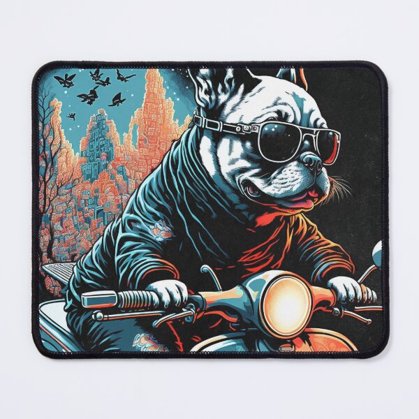 Item preview, French bulldog on classic scooter designed and sold by Johnelh.