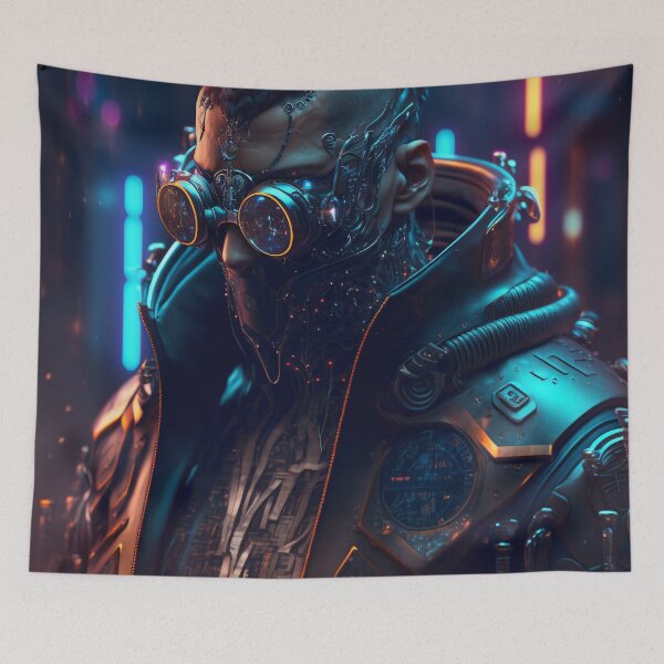 Item preview, Post Apocalyptical Cyberpunk Gunslinger designed and sold by AICreateWorlds.