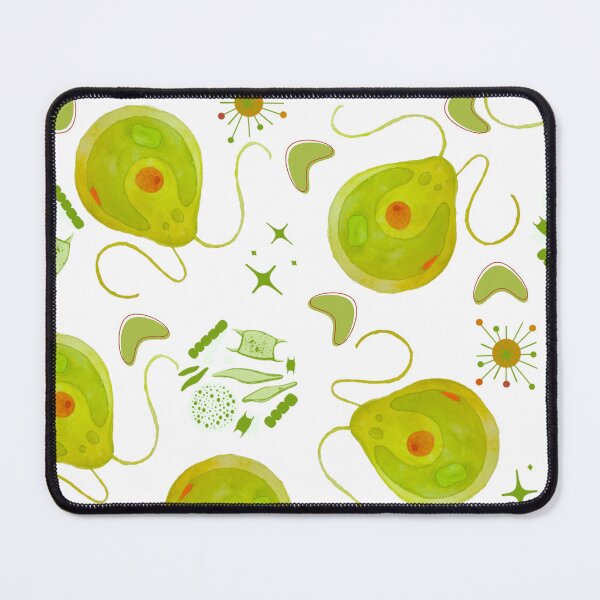 Item preview, Chlamydomonas Algae Midcentury Modern Retro Microbiology Fabric Print designed and sold by ModelOrganism.