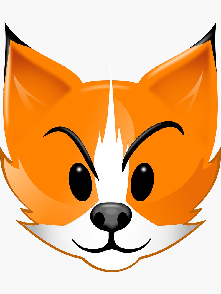 "Cute Cheeky Cartoon Fox Face" Sticker for Sale by HibornGraphics