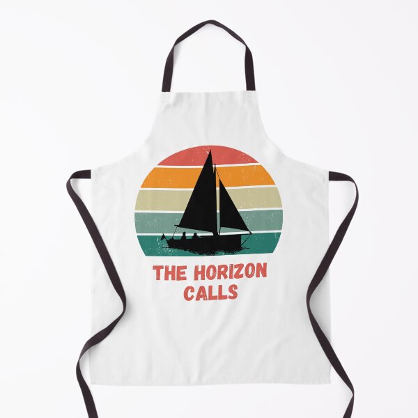 Item preview, The horizon Calls Sailboat with colorful retro sunset horizon. designed and sold by Lost-World-Shop.