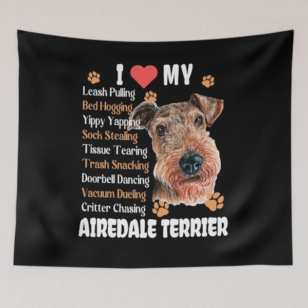 Item preview, I Love My Airedale Terrier Dog Behaviour List Funny designed and sold by Cuddlythopia.