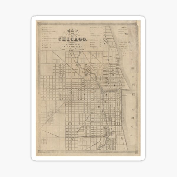 Item preview, Vintage Chicago, Illinois Map designed and sold by BeaSchoney.