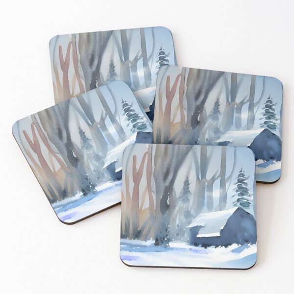 Item preview, Winter house watercolor painting designed and sold by brandway.