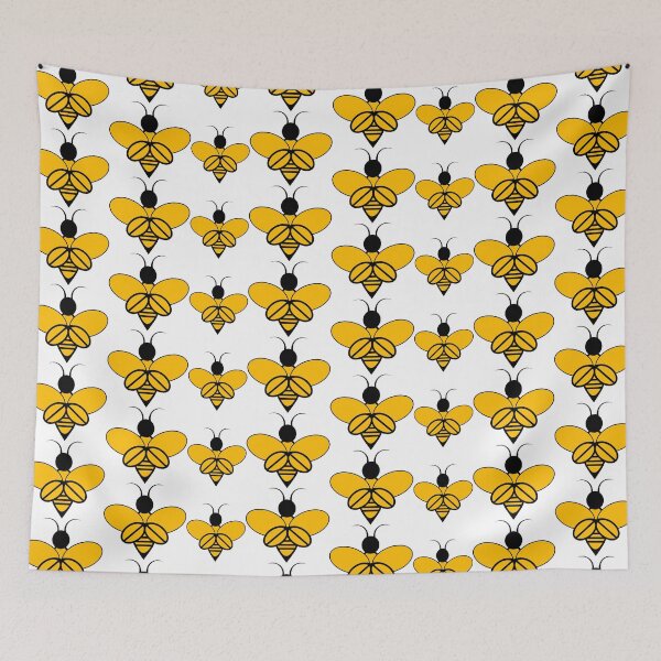 Item preview, Yellow bees on a white background designed and sold by Zhanna Lenivaya.