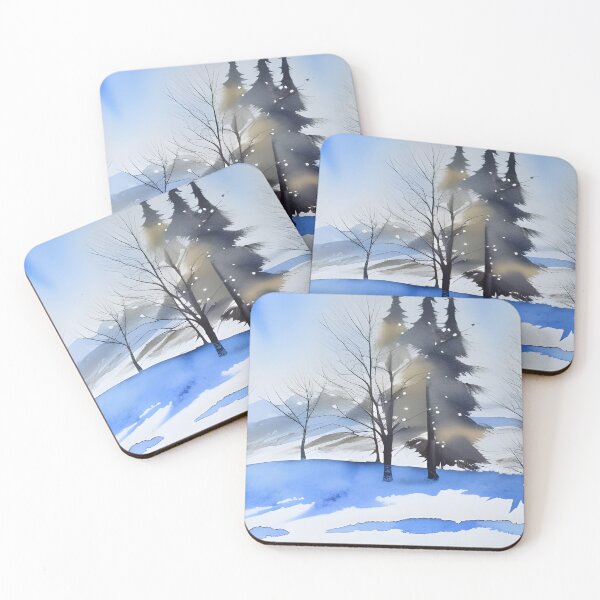 Item preview, Winter landscape watercolor nature designed and sold by brandway.