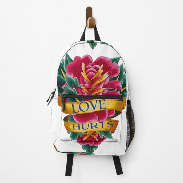 Artikelvorschau, LOVE HURTS Tattoo Flash mit Rosen und Banner entworfen und verkauft von thelivingrp.