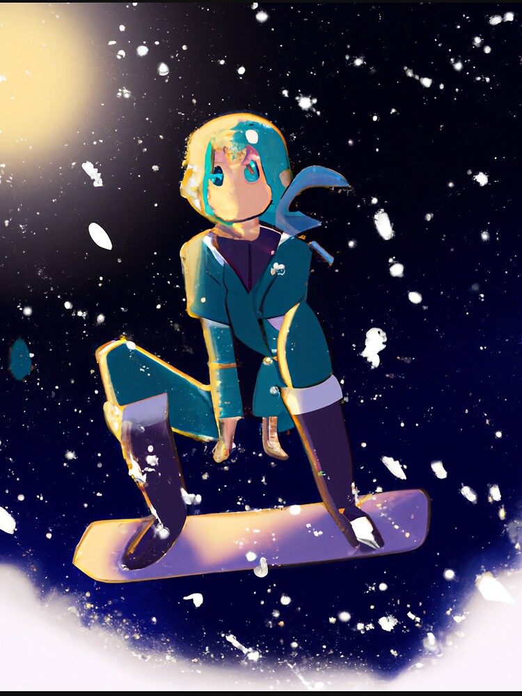 Wallpaper winter, girl, snow, joy, mountains, snowboard, anime, art for  mobile and desktop, section прочее, resolution 5549x3507 - download