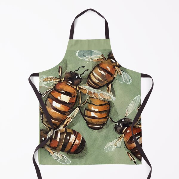 Item preview, Watercolor bee pattern, honey bees cottagecore, original insect pattern, cute bugs pattern designed and sold by Artsareus.