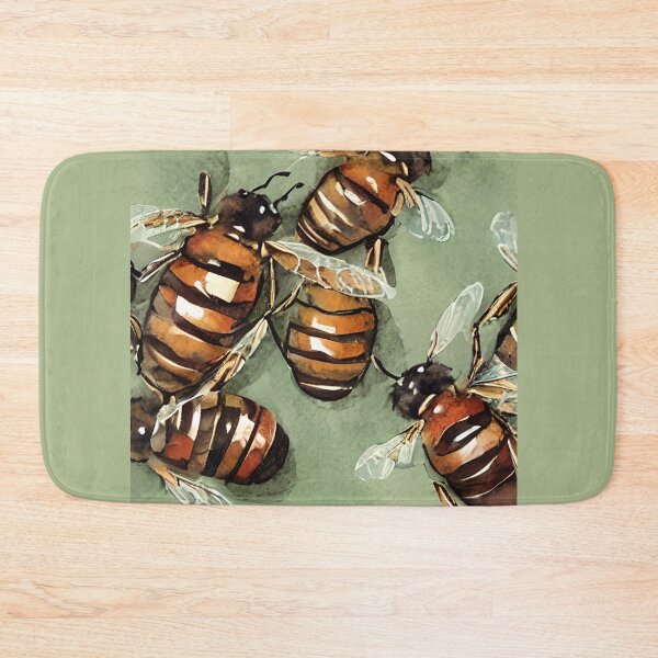 Item preview, Watercolor bee pattern, honey bees cottagecore, original insect pattern, cute bugs pattern designed and sold by Artsareus.