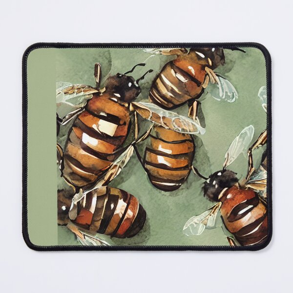 Item preview, Watercolor bee pattern, honey bees cottagecore, original insect pattern, cute bugs pattern designed and sold by Artsareus.