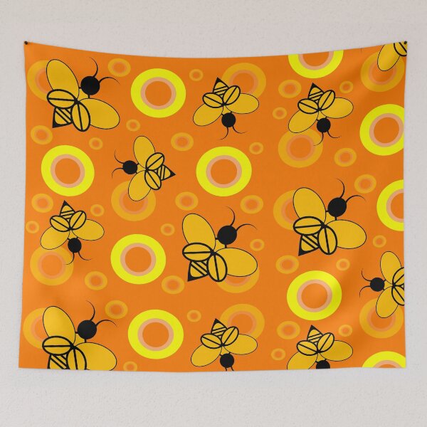 Item preview, yellow bees beneficial insects designed and sold by Zhanna Lenivaya.