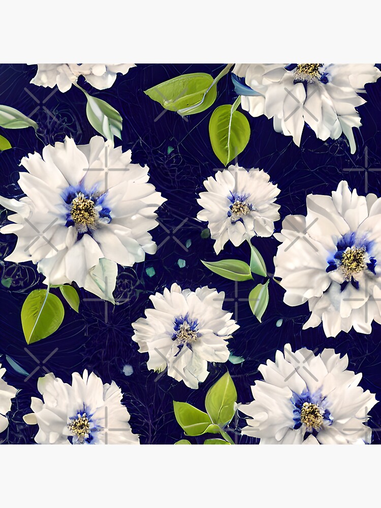 vivid-white-and-blue-flowers-sticker-for-sale-by-fgcart-redbubble