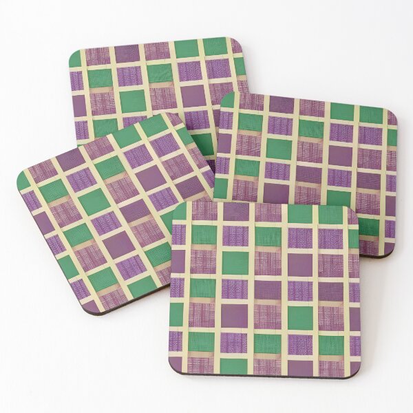 Item preview, Green and purple squares pattern designed and sold by brandway.