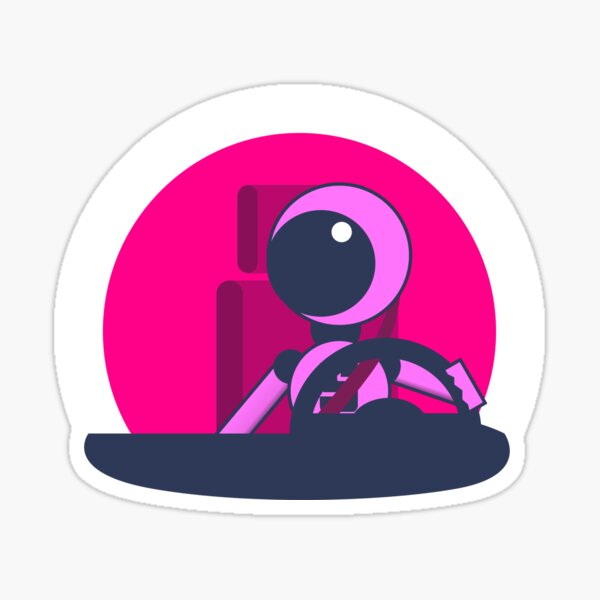 Self Driving Robot (Pink) Sticker